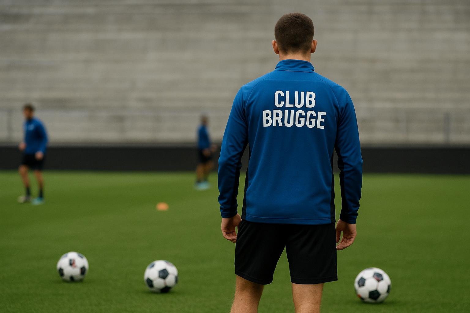 Club Brugge in jeugdcontext bij een training op het oefencomplex