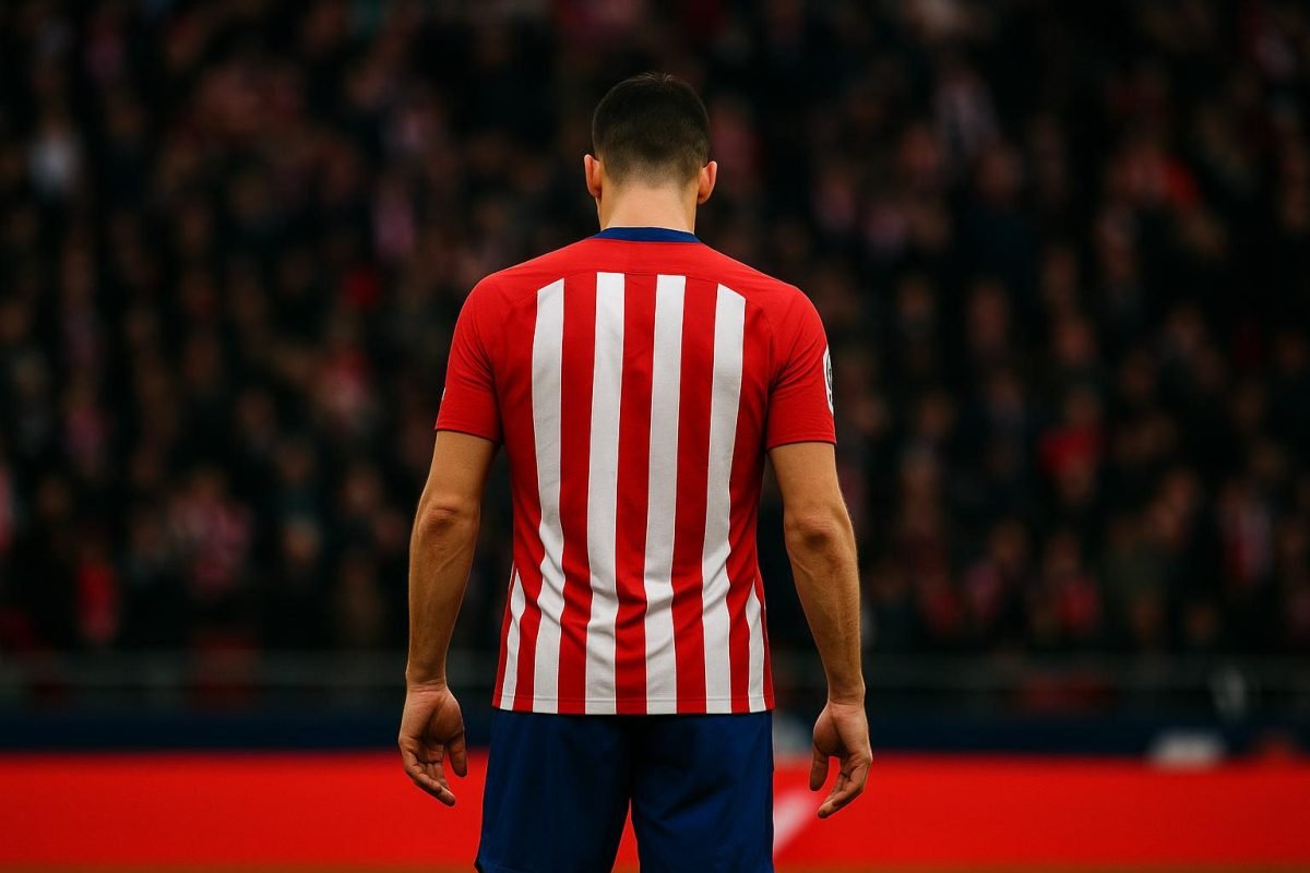 Speler van Atlético Madrid viert een doelpunt in wedstrijdcontext