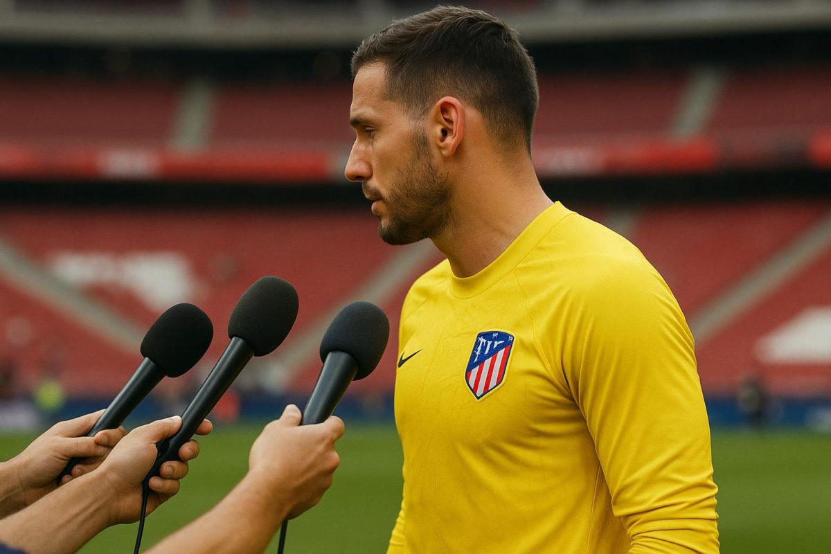 Jan Oblak van Atlético Madrid in de mixed zone na een wedstrijd