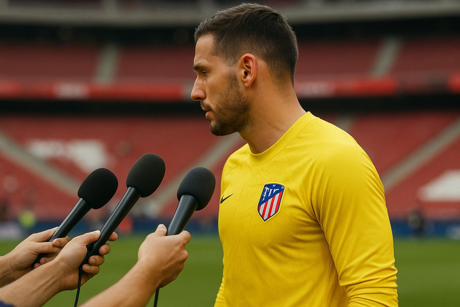 Jan Oblak van Atlético Madrid in de mixed zone na een wedstrijd