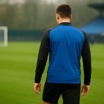 Een neutrale trainingsfoto bij Club Brugge zonder herkenbare gezichten, in de context van het eerste profcontract van Léni Strouwen