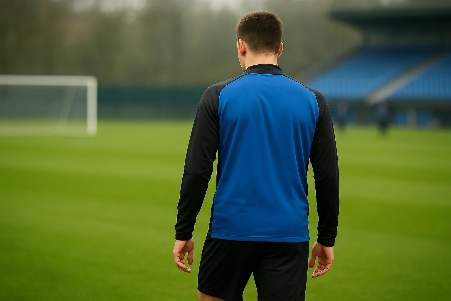 Een neutrale trainingsfoto bij Club Brugge zonder herkenbare gezichten, in de context van het eerste profcontract van Léni Strouwen