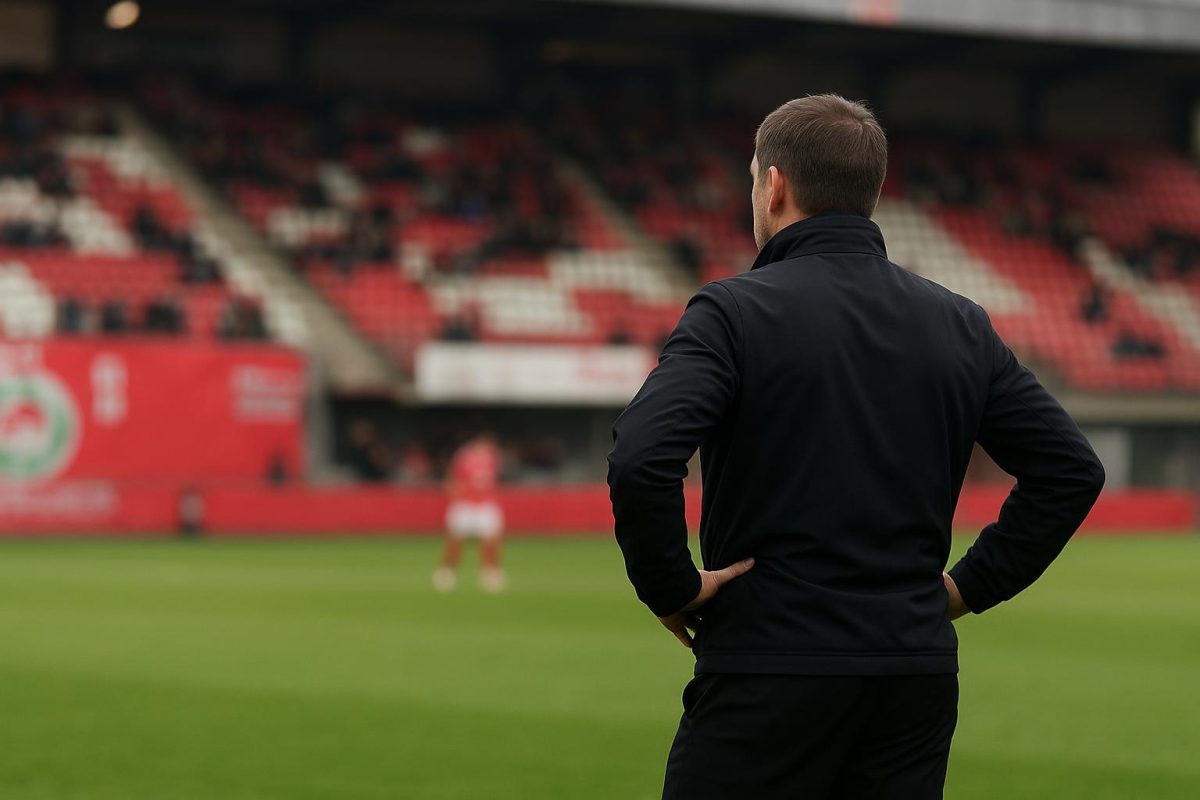 Steve Colpaert als interimcoach van Zulte Waregem langs de zijlijn