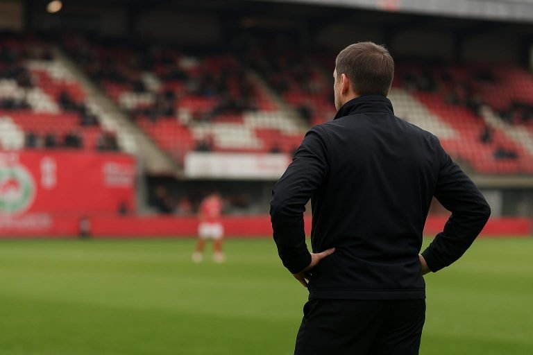 Steve Colpaert als interimcoach van Zulte Waregem langs de zijlijn