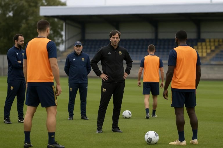 Training van Union SG met coach David Hubert in aanloop naar de topper tegen Club Brugge