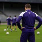 Moussa Diarra van RSC Anderlecht tijdens een moment op het trainingsveld