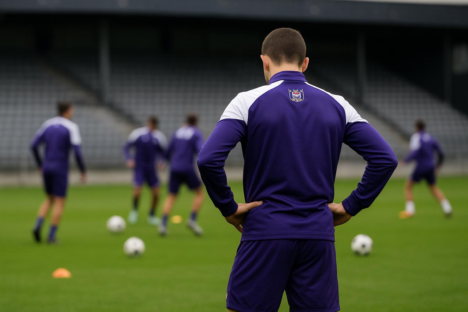 Moussa Diarra van RSC Anderlecht tijdens een moment op het trainingsveld