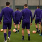 Spelers van RSC Anderlecht op training in aanloop naar de match tegen Club Brugge