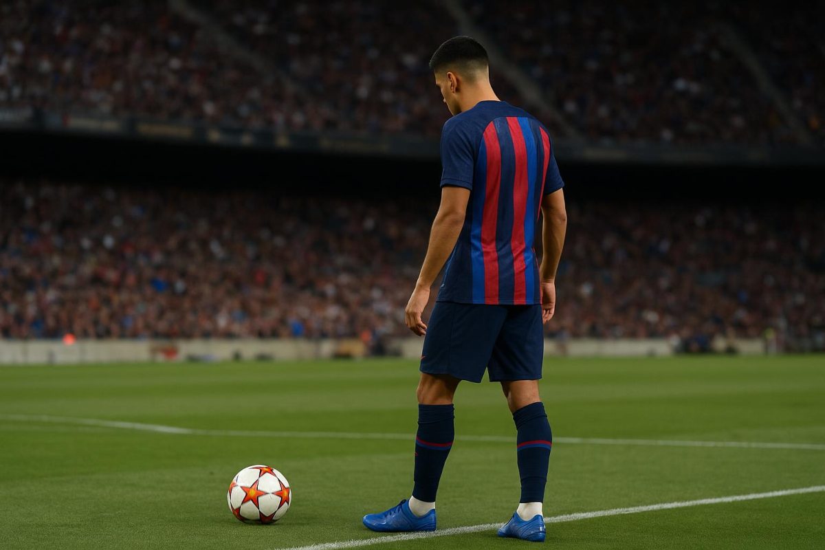João Cancelo in actie voor FC Barcelona tijdens een wedstrijd