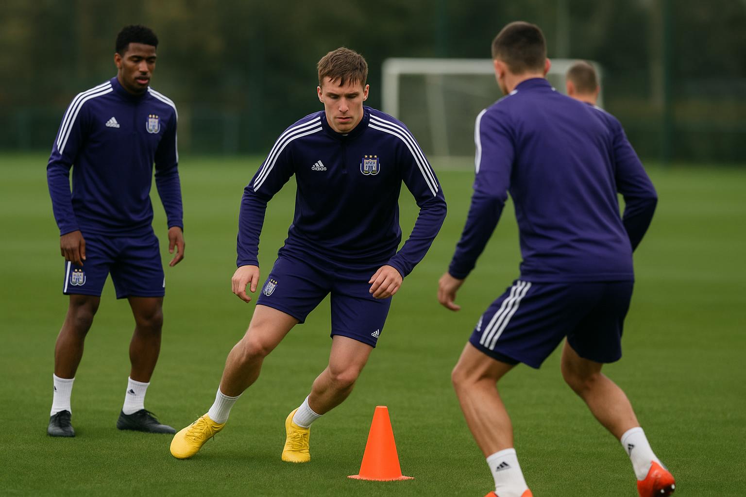 Enric Llansana traint mee met RSC Anderlecht op het oefenveld