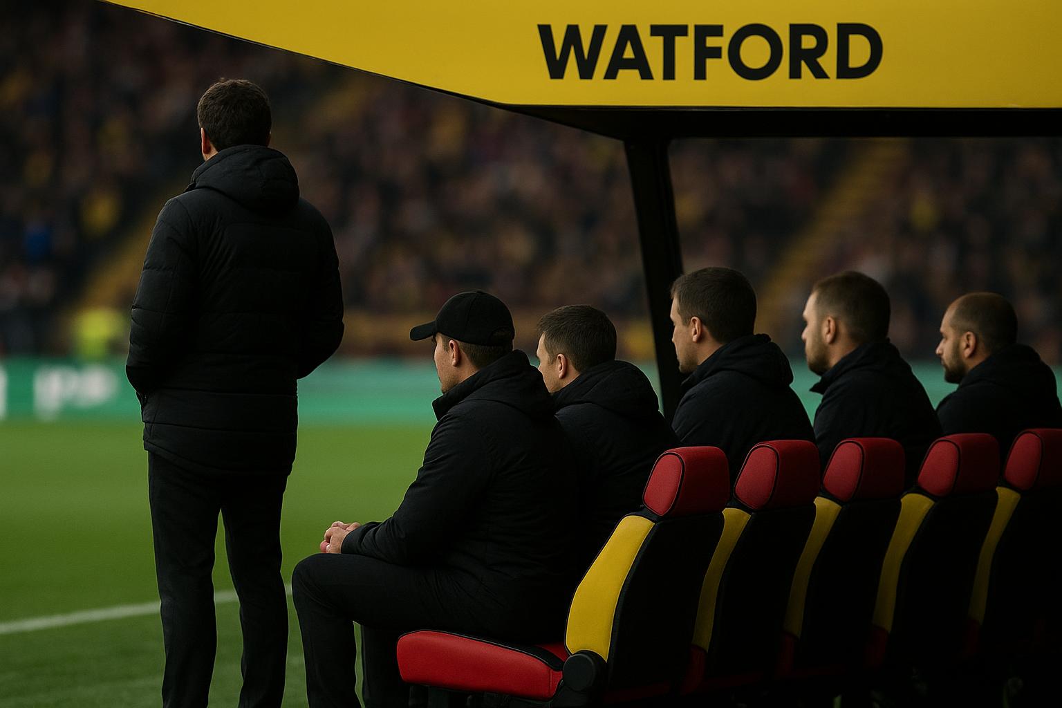Sfeerbeeld aan de zijlijn bij Watford zonder herkenbare gezichten