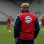 Vincent Kompany als coach van Bayern München in een Bundesliga-context langs de zijlijn