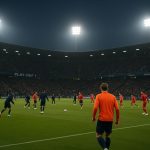 Sfeerbeeld in een stadion bij de start van de Champions' Play-Offs in de Jupiler Pro League