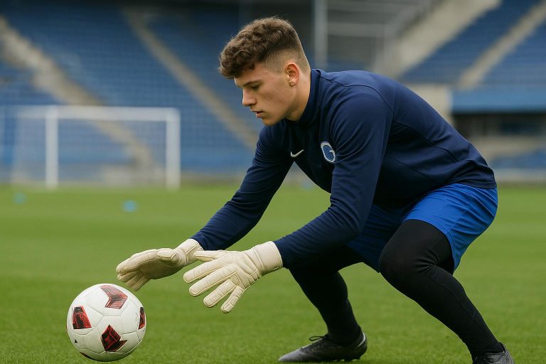 Keepershandschoenen en trainingsmateriaal van KRC Genk in de Cegeka Arena