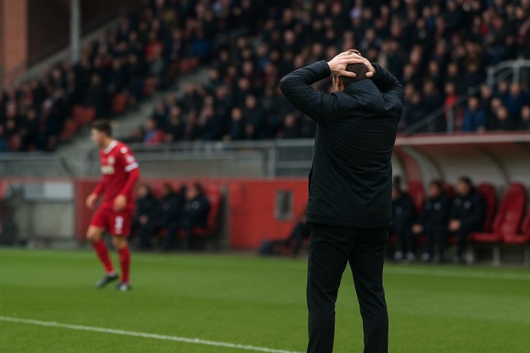 Joseph Oosting langs de zijlijn tijdens Antwerp tegen Genk in de Europe Play-Offs