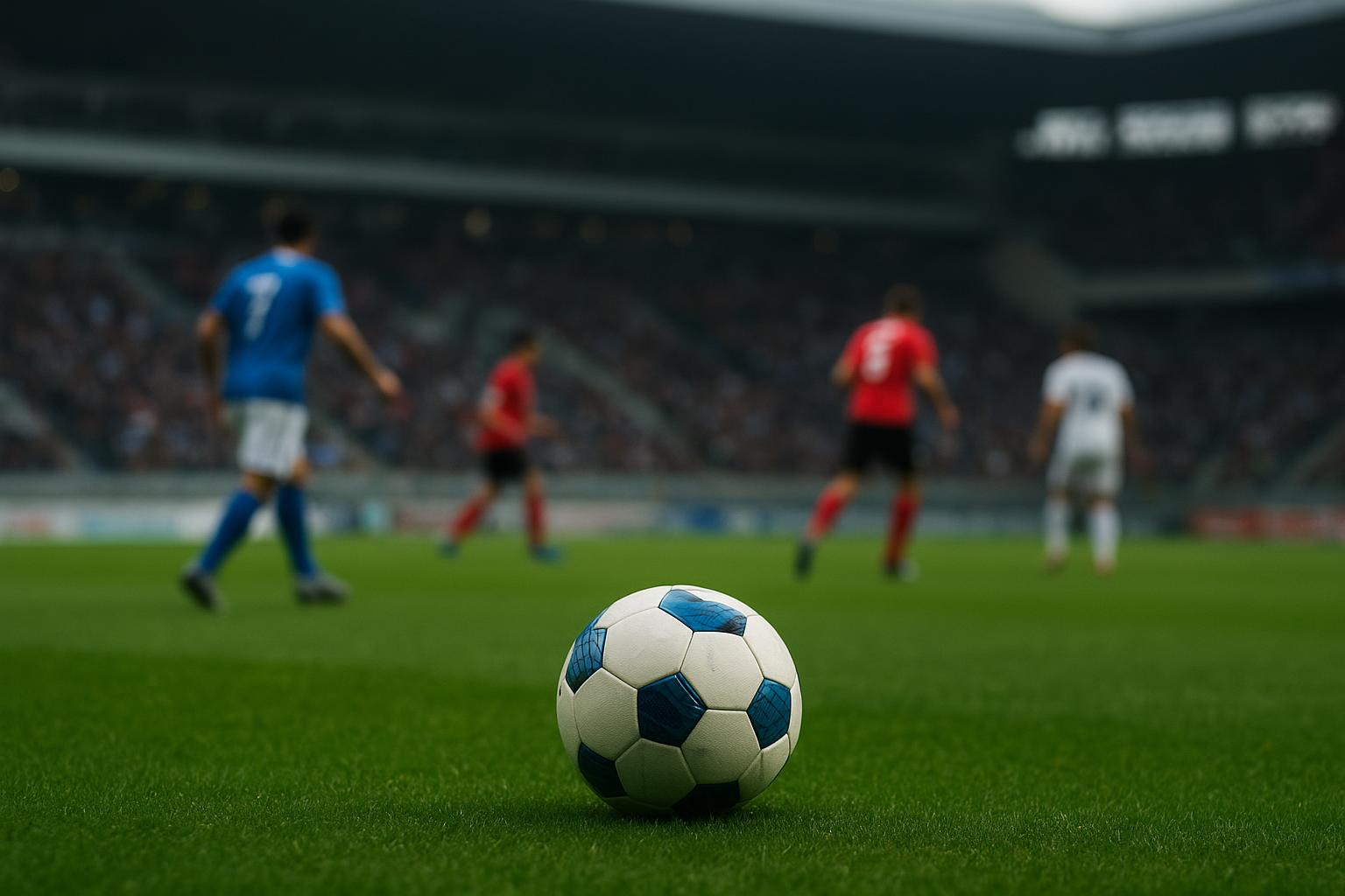 Algemene sfeerfoto uit de Jupiler Pro League met spelers op de achtergrond