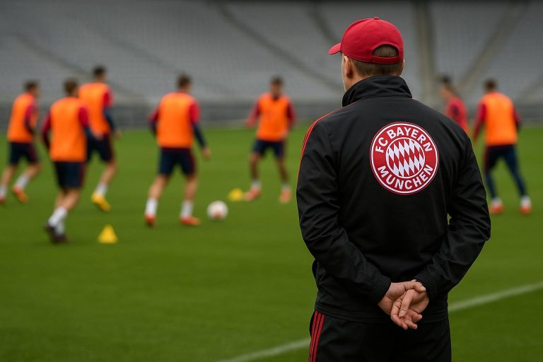 Vincent Kompany in Bayern-context langs de zijlijn tijdens een training