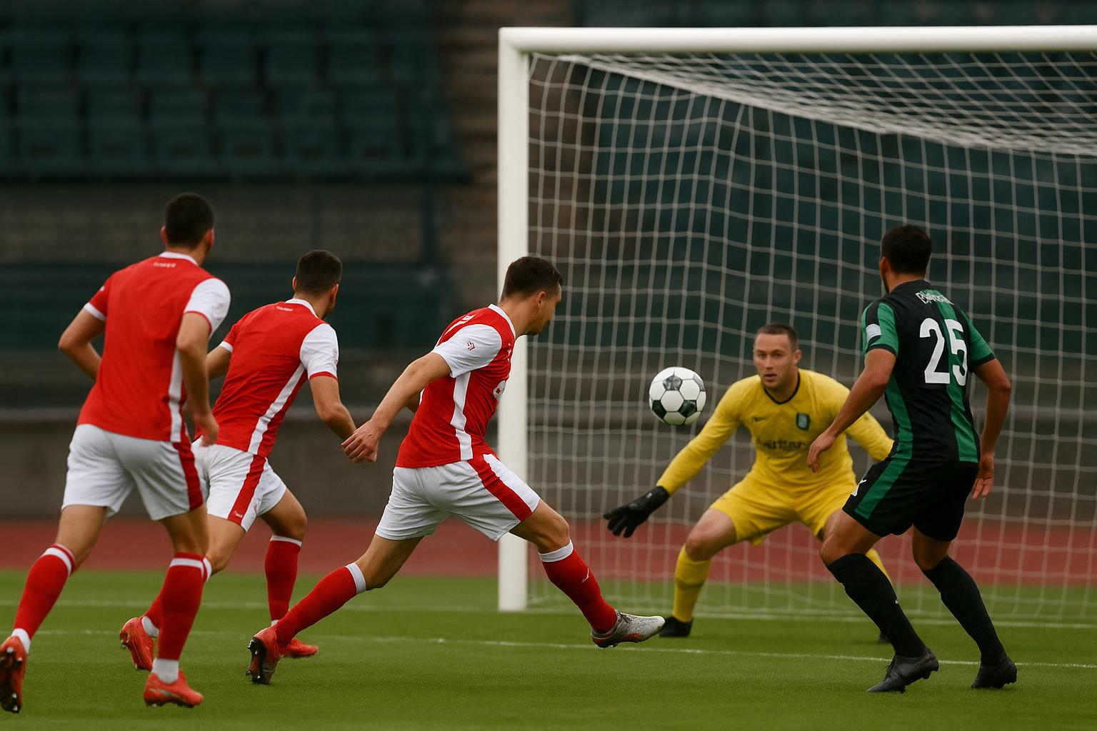 Spelmoment uit Zulte Waregem tegen Cercle Brugge in de Relegation Play-Offs