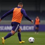 Moussa Diarra van Anderlecht in aanloop naar de wedstrijd tegen Club Brugge