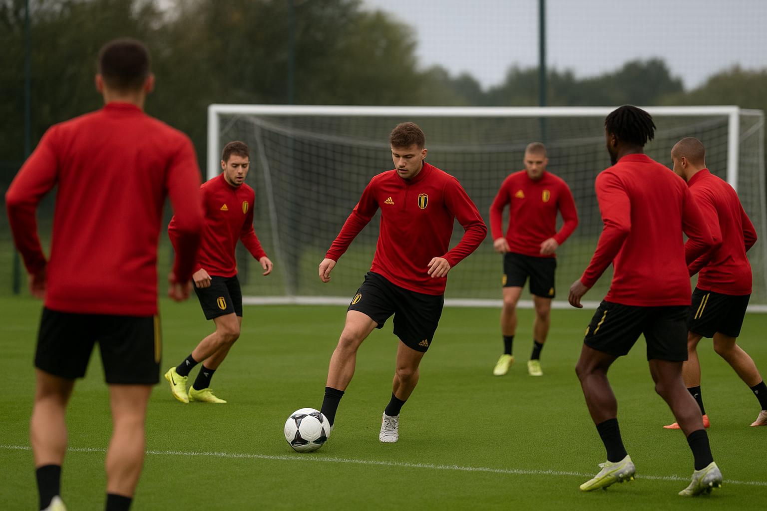 Rode Duivels tijdens een trainingsmoment op stage in de Verenigde Staten richting WK 2026