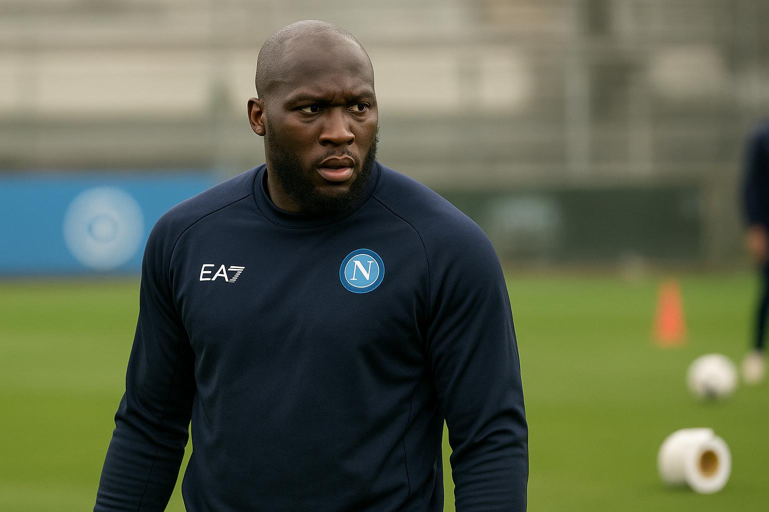Sfeerbeeld rond Romelu Lukaku bij SSC Napoli tijdens een trainingsmoment