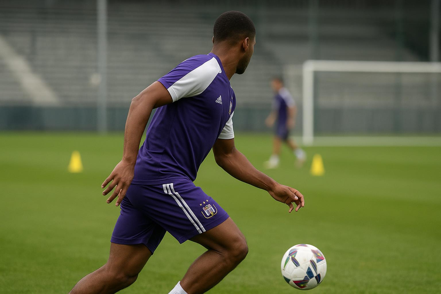 Moussa Diarra op het trainingsveld van RSC Anderlecht