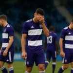Eric Llansana van RSC Anderlecht na Club Brugge-RSCA in het Jan Breydelstadion