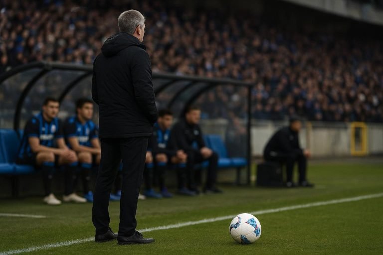 Ivan Leko langs de zijlijn bij Club Brugge tijdens een wedstrijd in het Jan Breydelstadion