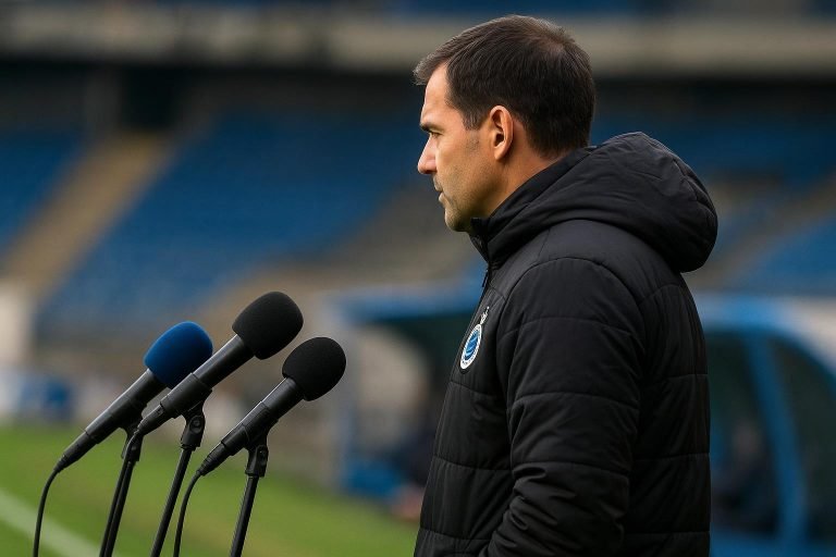 Ivan Leko langs de zijlijn als trainer van Club Brugge tijdens een wedstrijd.