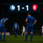 Spelers van KAA Gent op het veld na het gelijkspel tegen KV Mechelen in de Champions' Play-Offs