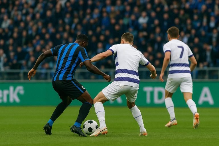 Spelmoment tijdens Club Brugge tegen RSC Anderlecht in het Jan Breydelstadion