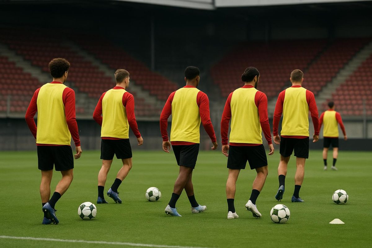 Sfeerbeeld van de Rode Duivels op training na de oefenwedstrijd tegen Mexico
