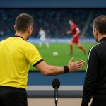 Peter Vandenbempt bespreekt de arbitrage in de Jupiler Pro League in een studiocontext.