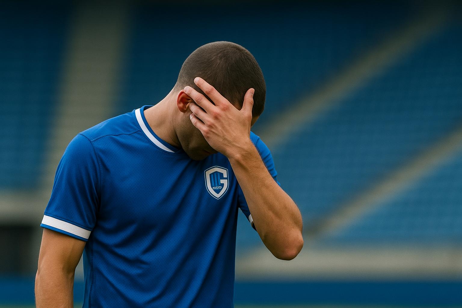 Joris Kayembe van KRC Genk in actie tijdens een wedstrijd.