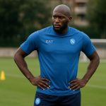 Romelu Lukaku in Napoli-context op een trainingsveld, zonder herkenbare gezichten.