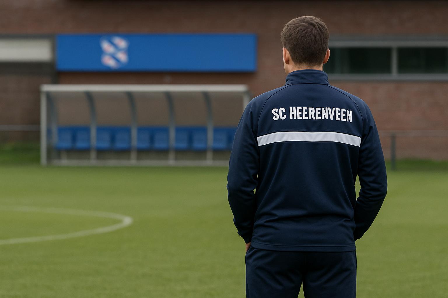 Robin Veldman in de omgeving van het trainingsveld van SC Heerenveen