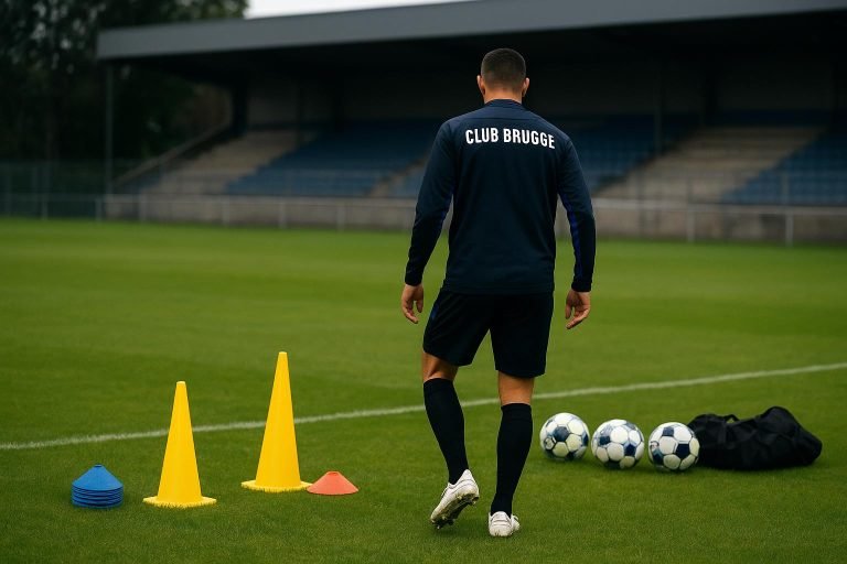 Trainingscontext rond Club Brugge met focus op fysieke begeleiding en wedstrijdbelasting