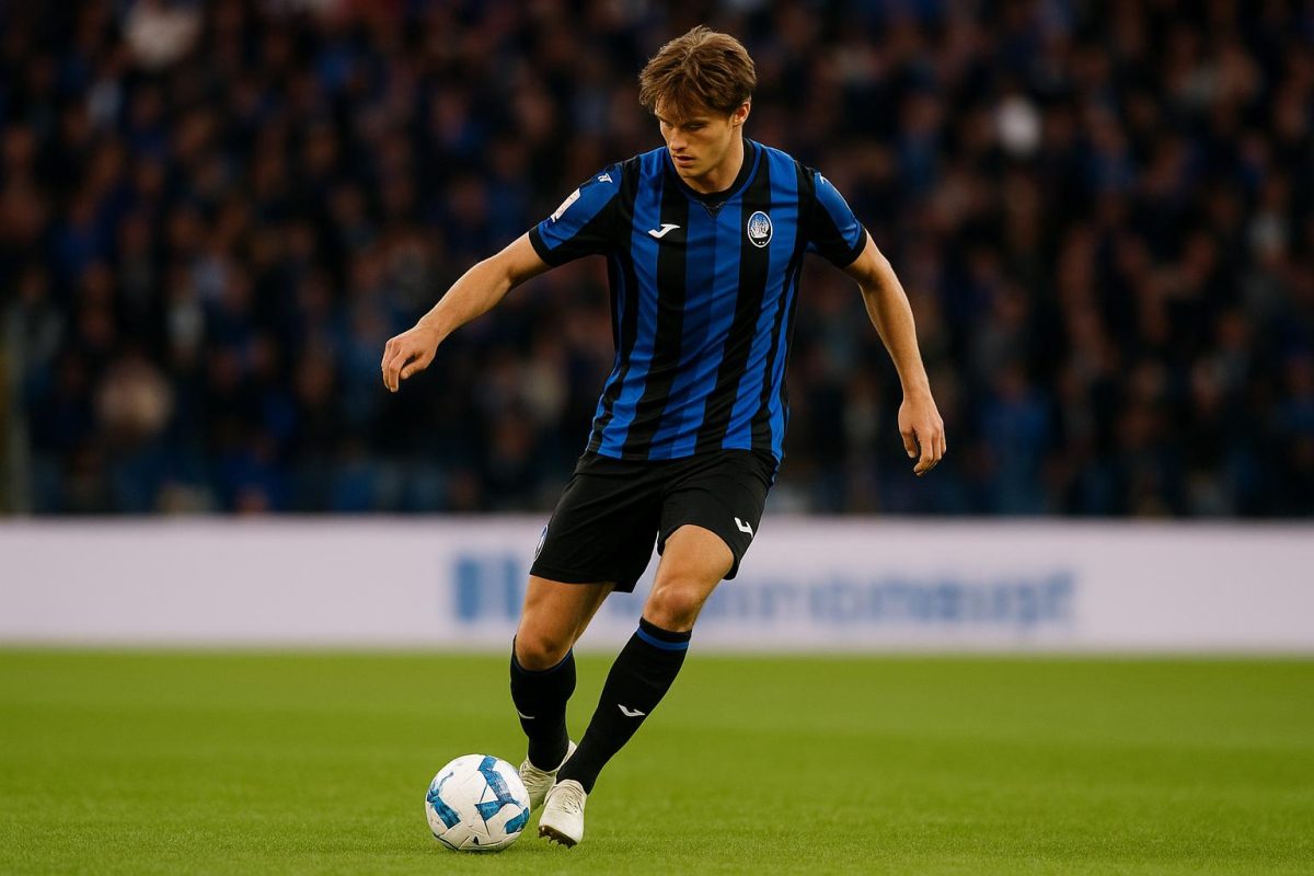 Charles De Ketelaere in actie voor Atalanta tijdens een wedstrijd in Bergamo