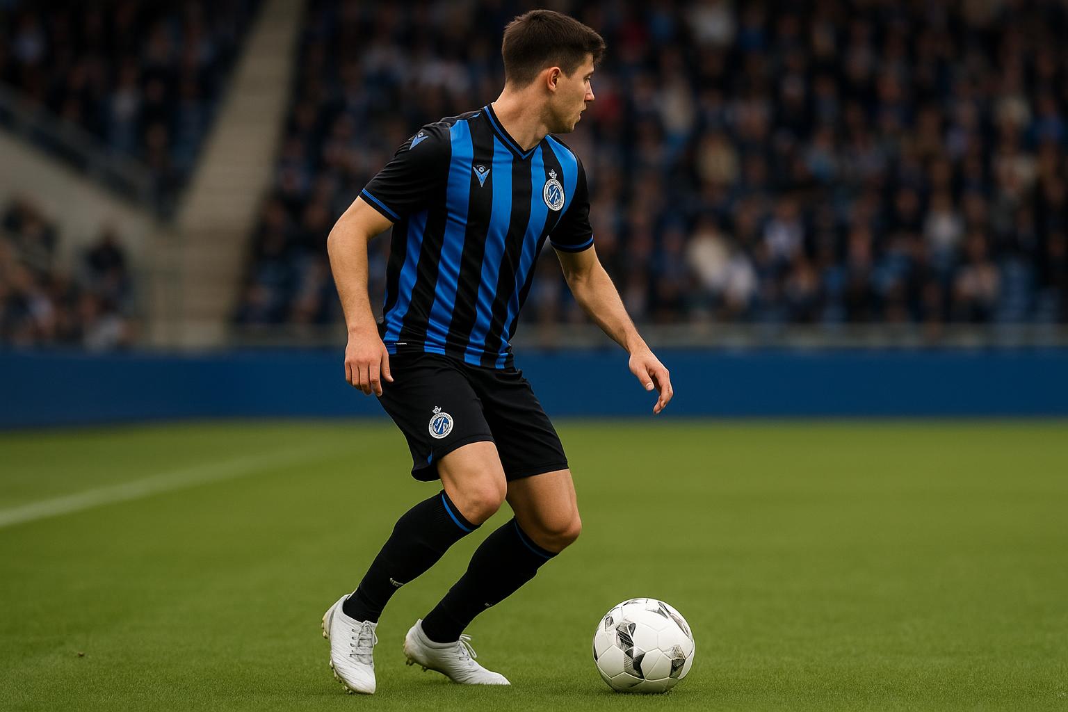 Kyriani Sabbe van Club Brugge in wedstrijdactie op het veld