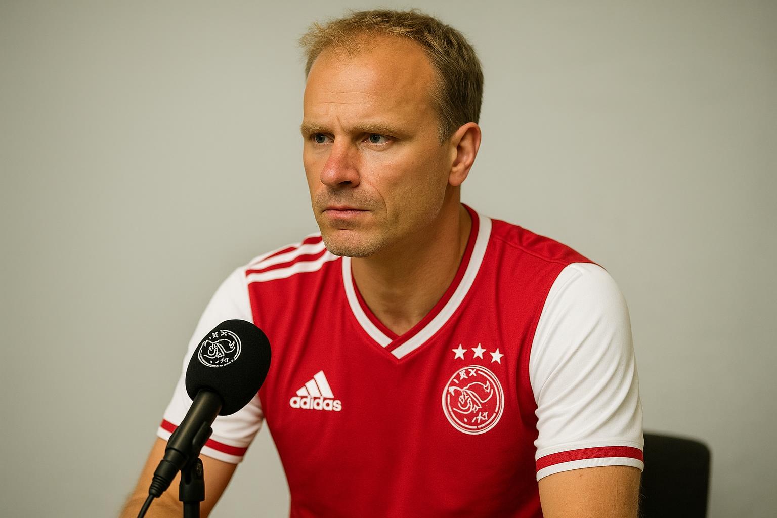 Dennis Bergkamp tijdens een moment in Ajax-context, bij een interviewsetting