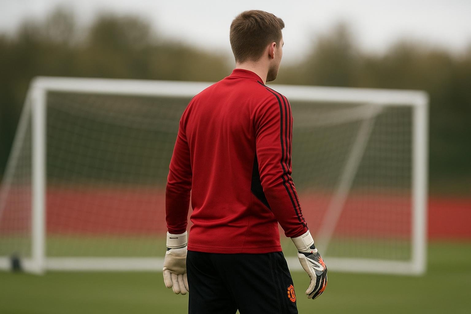 Senne Lammens in Manchester United-context tijdens een trainingsmoment