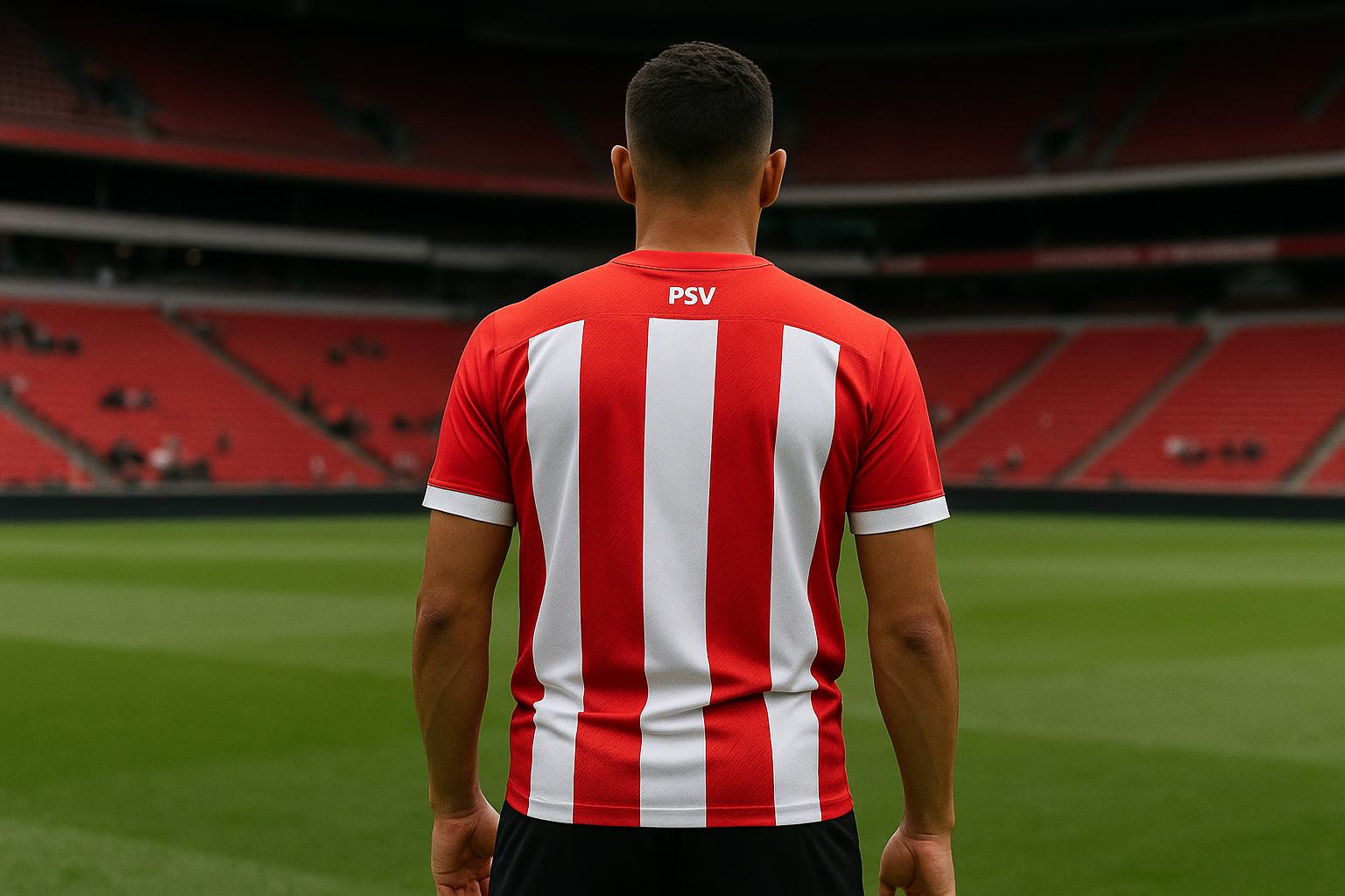 Nicolas Verkooijen in actie in het shirt van PSV tijdens een wedstrijd