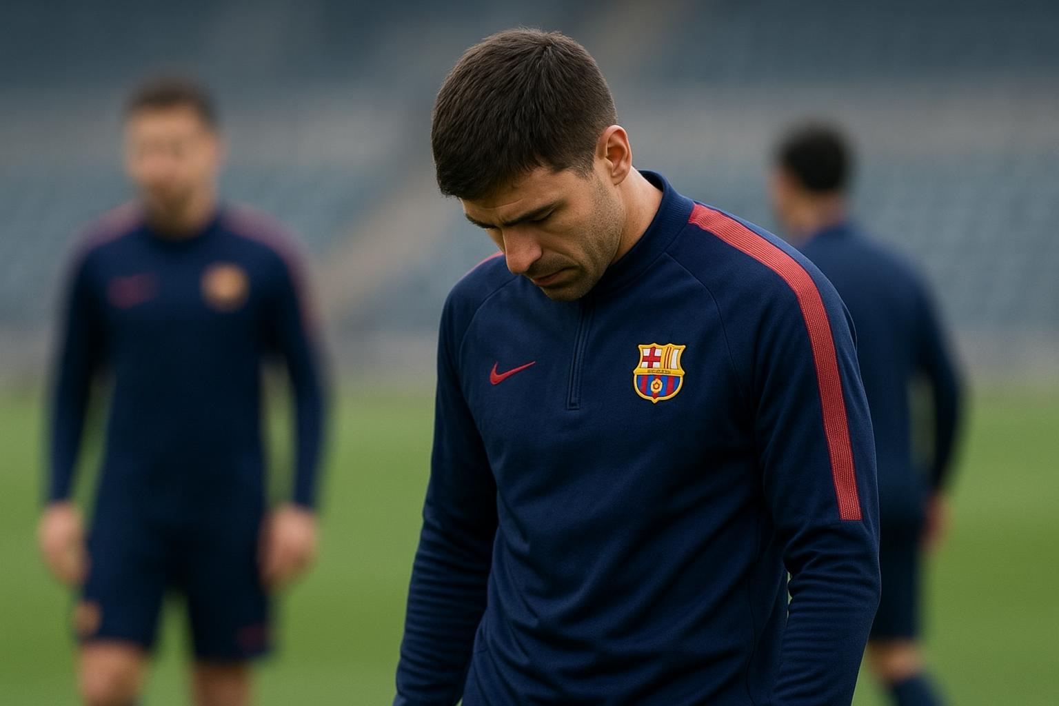 Marc Casadó van FC Barcelona tijdens een trainingsmoment, gezien vanop de rug