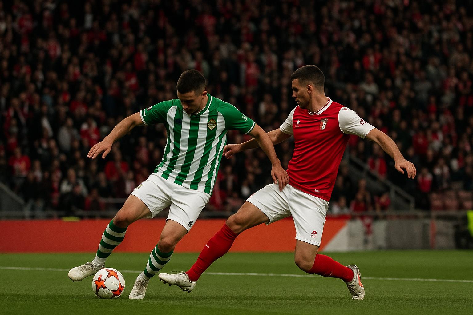 Spelmoment tijdens SC Braga tegen Real Betis in het Estádio Municipal