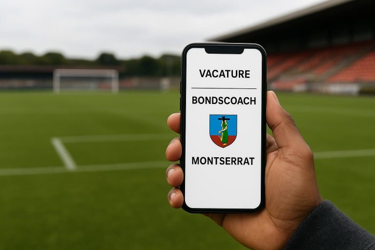 Sfeerbeeld van een voetbalveld met een hoekvlag, passend bij het nieuws rond Montserrat dat via Facebook een bondscoach zoekt