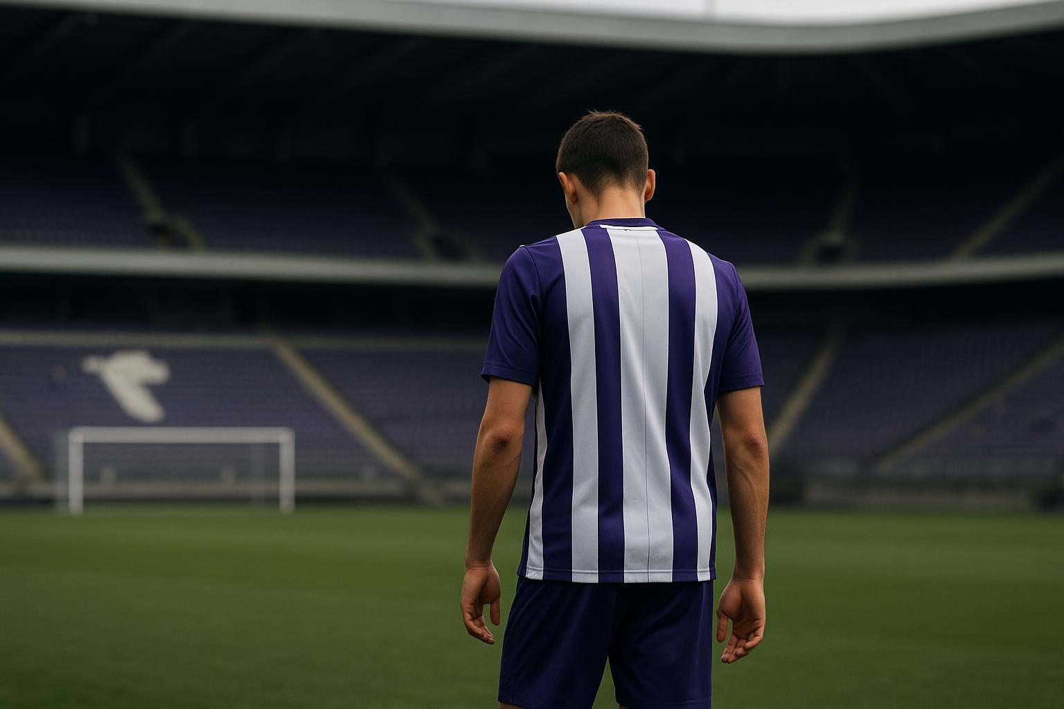 Nathan De Cat van RSC Anderlecht in een wedstrijdsituatie in het Lotto Park