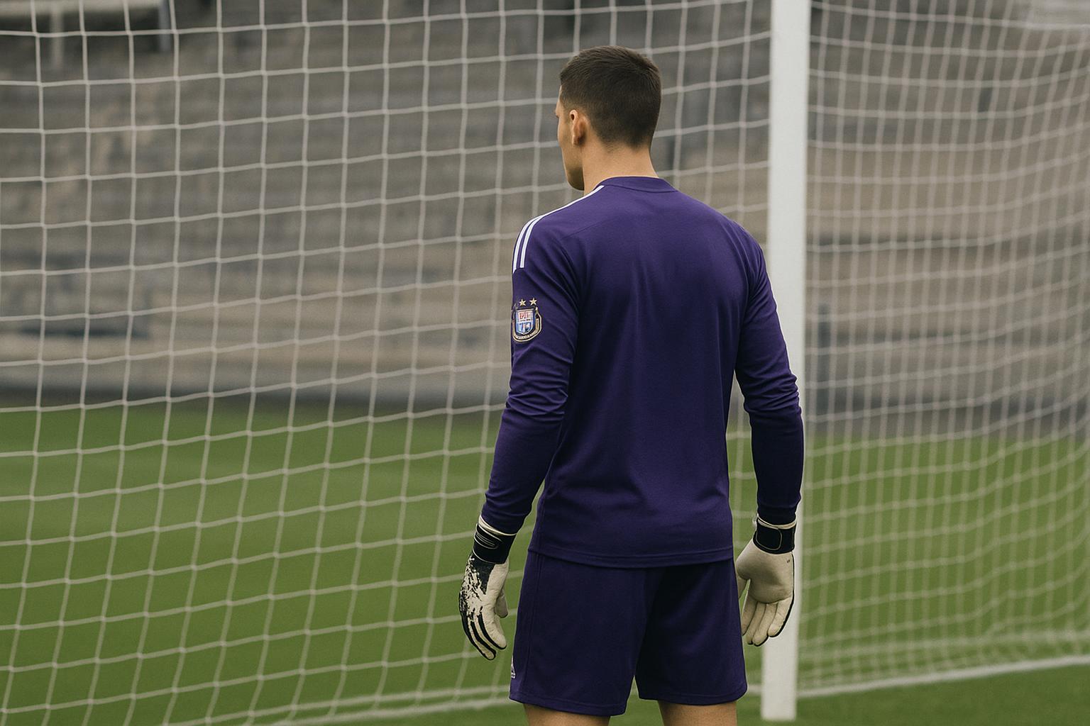 Colin Coosemans, doelman van RSC Anderlecht, tijdens een training in het Lotto Park