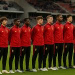De Jonge Duivels U17 in teamverband tijdens een interlandmoment