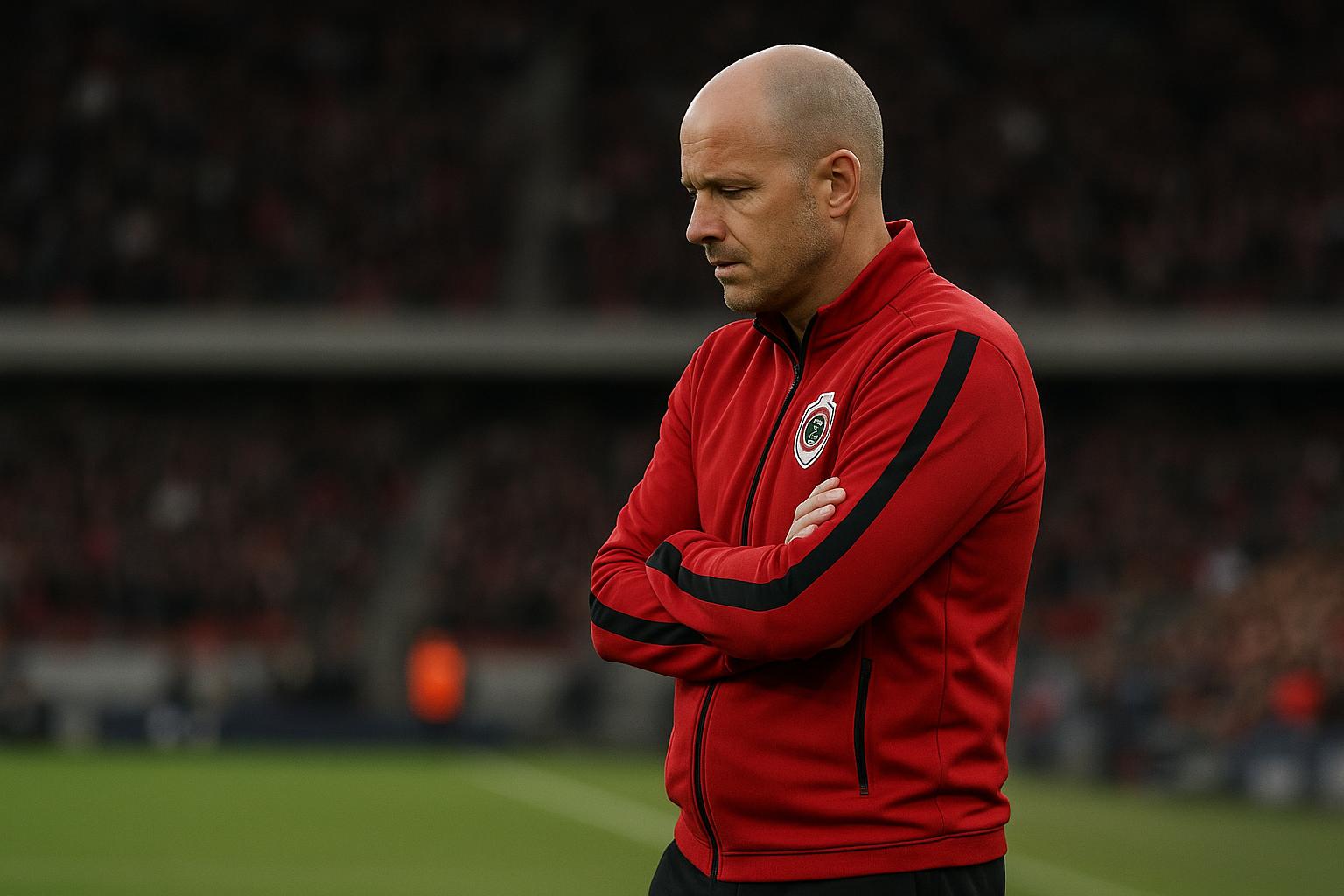 Joseph Oosting langs de zijlijn bij Royal Antwerp FC