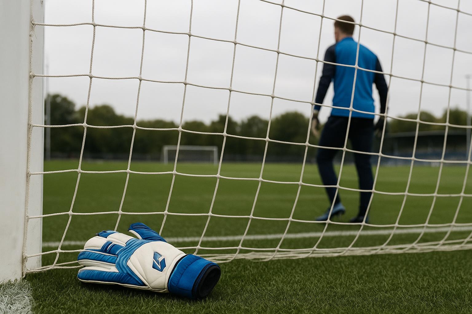 Nordin Jackers van Club Brugge tijdens een training met keepershandschoenen